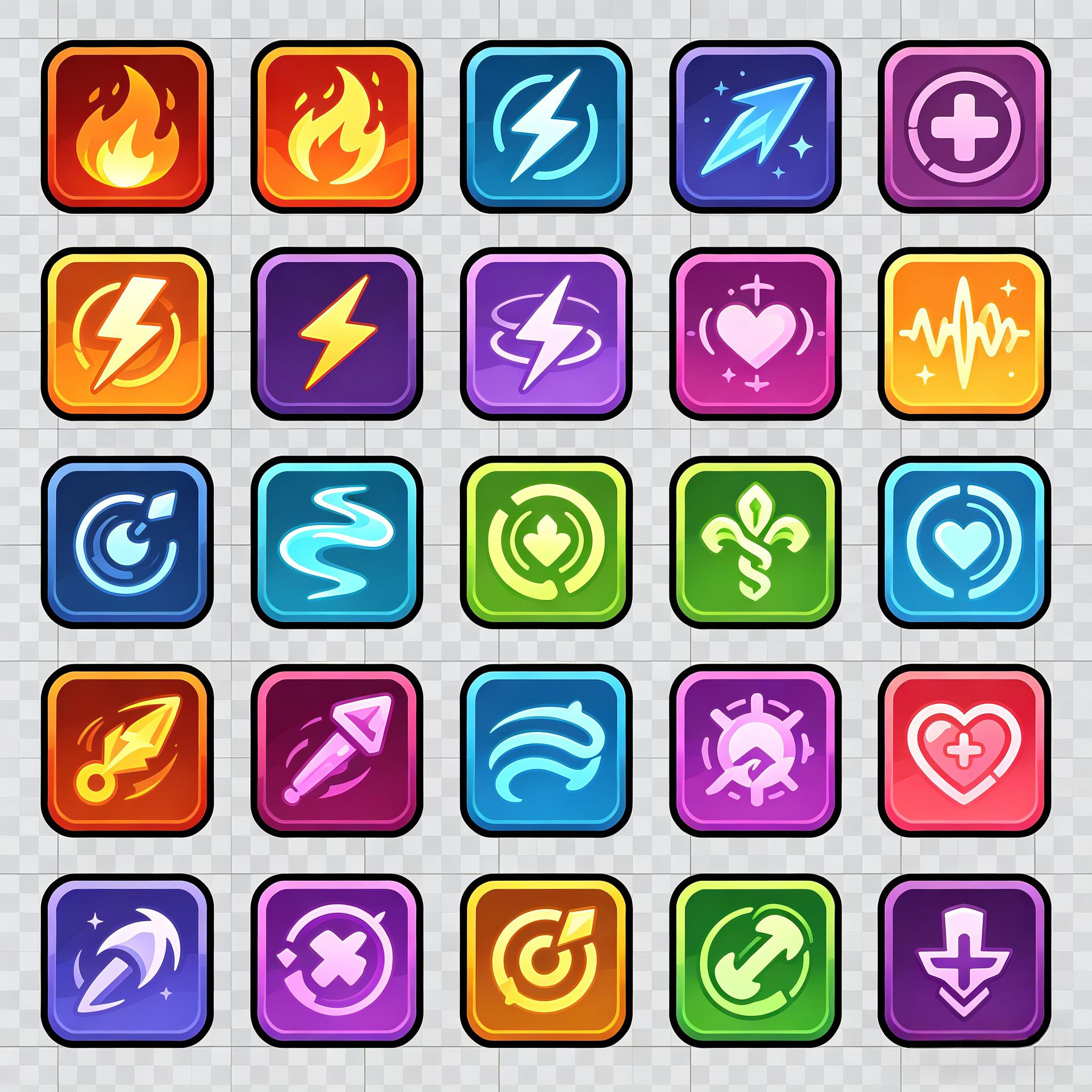 卡通奇幻RPG技能图标包